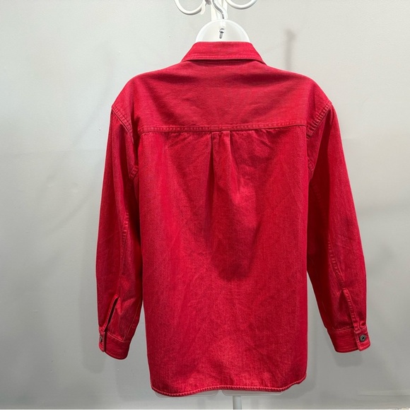 Liz Claiborne Red Button-Up Shirt Jacket Size M - Picture 3 of 7